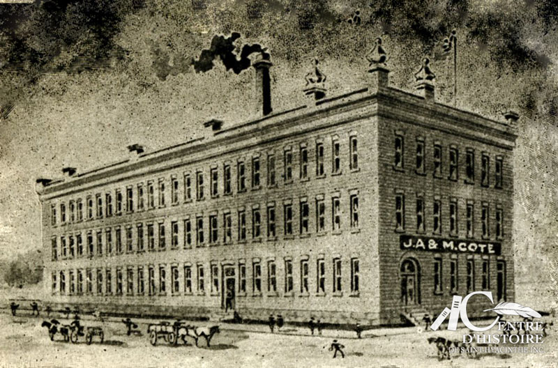 En-tête de lettre représentant la manufacture J.A et M. Côté en 1904.
