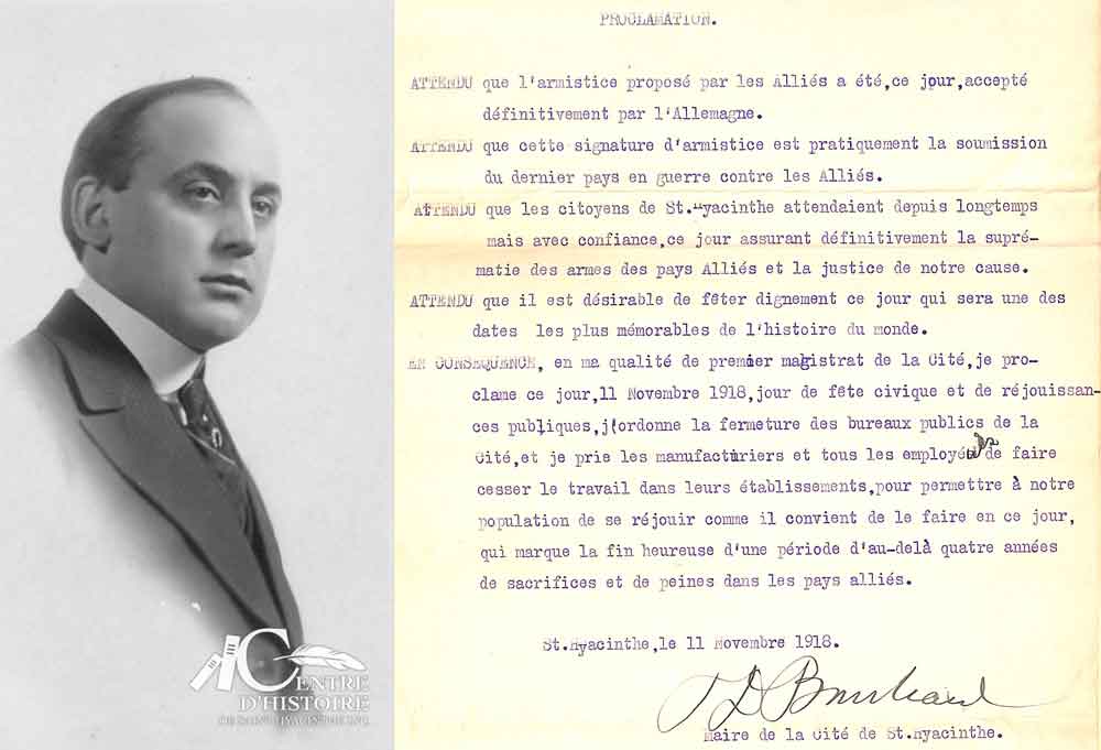 Armistice du 11 novembre 1918</br>Proclamation de fête civique